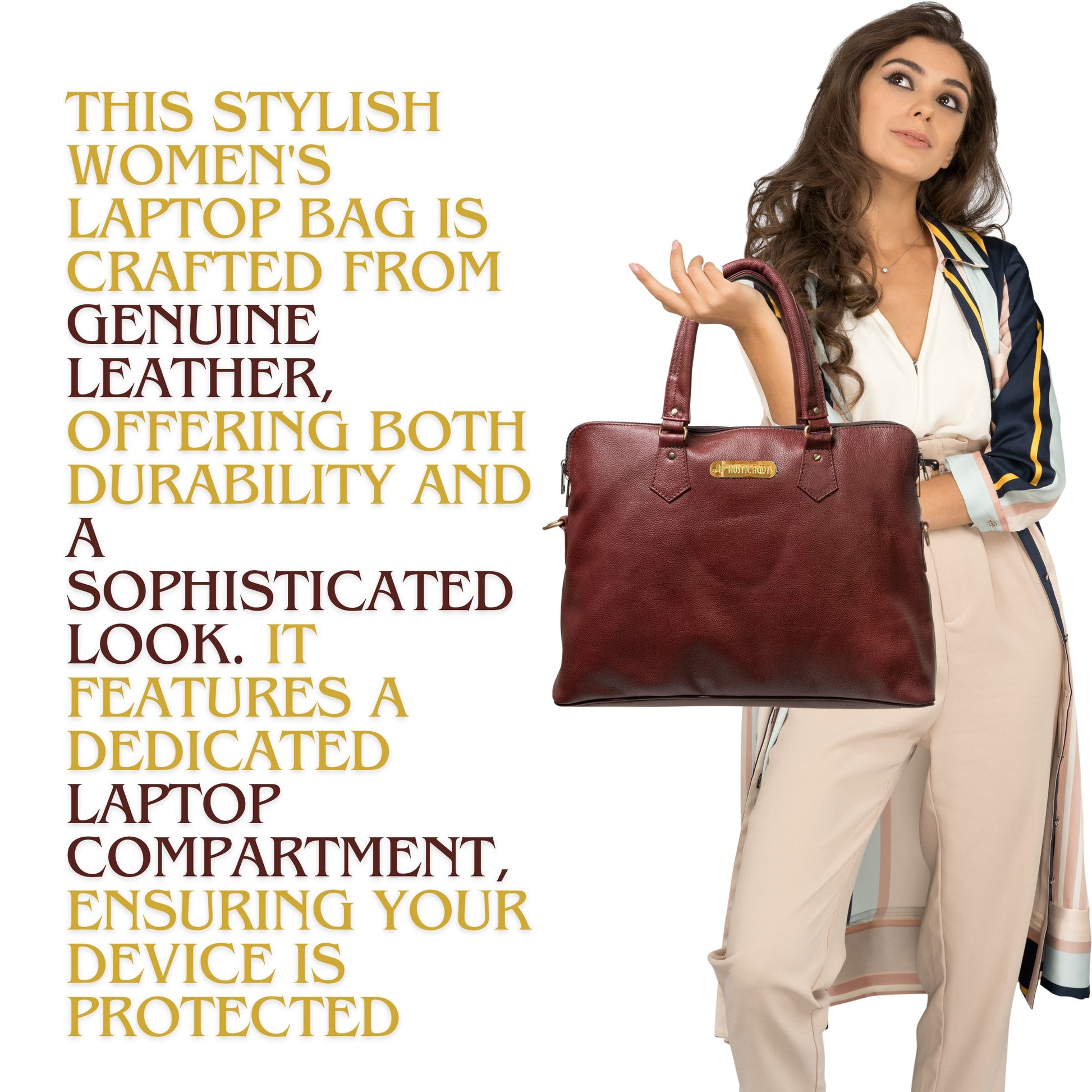 Cherry Red Laptop Handbag for Women – Office Use