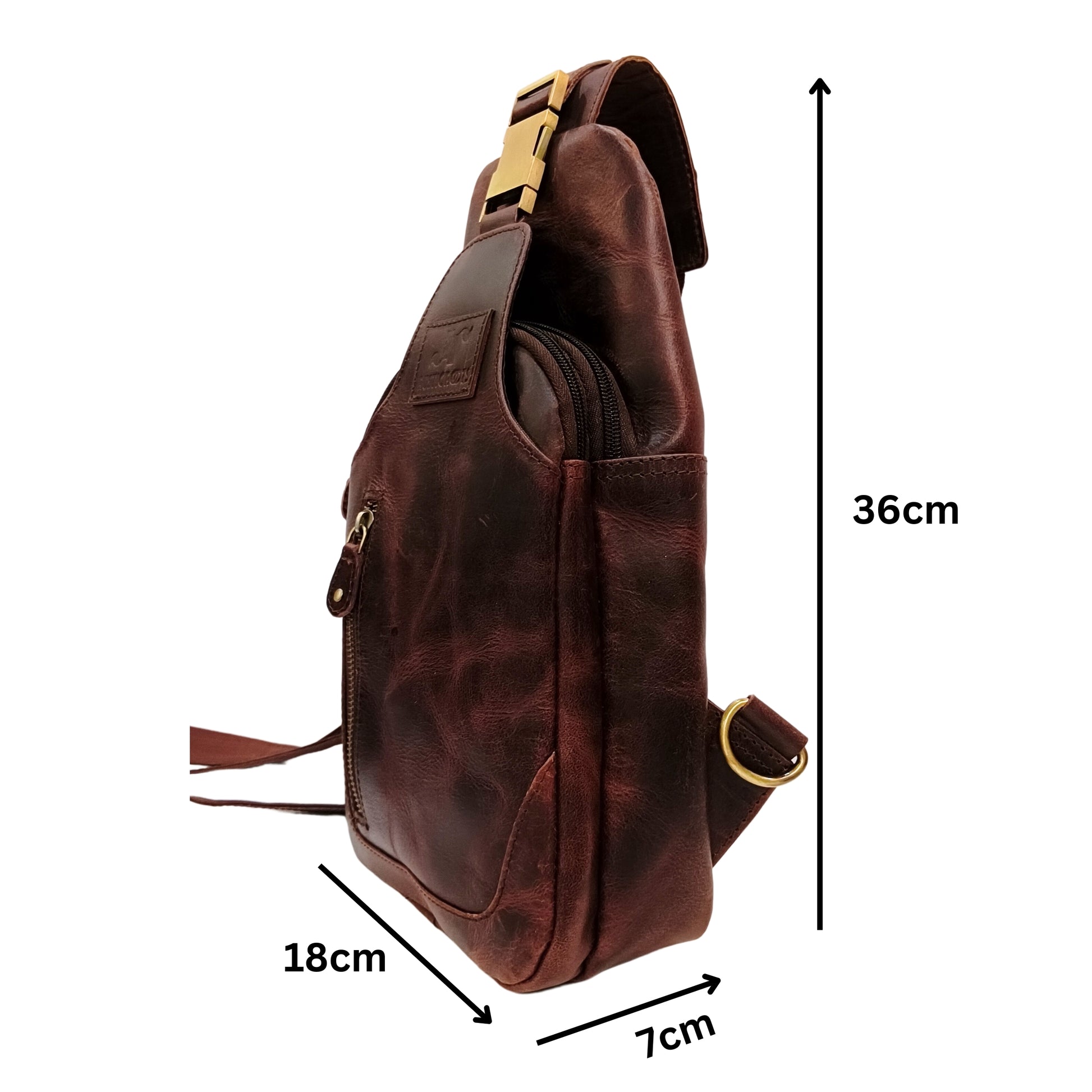 Rustic Roots Leather Crossbody Sling Bag for Men